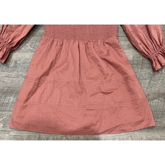 NEW Reformation Dunes Puff Sleeve Dress in Praline - Picture 6 of 8